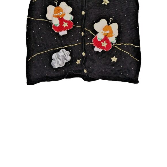 Vtg. Bobbie Brooks Christmas Sweater Vest Angels Lightly Beaded XL - Picture 3 of 4